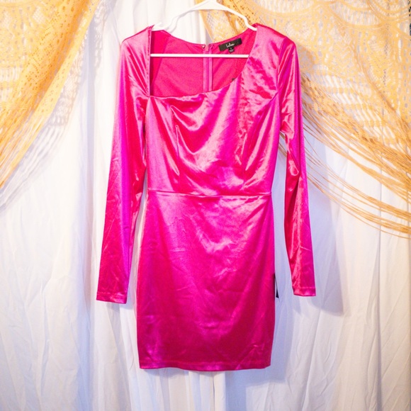 Lulu's Vibrant Fuchsia Mini Dress - Picture 2 of 4